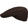 Casquette plate en cuir de vachette.