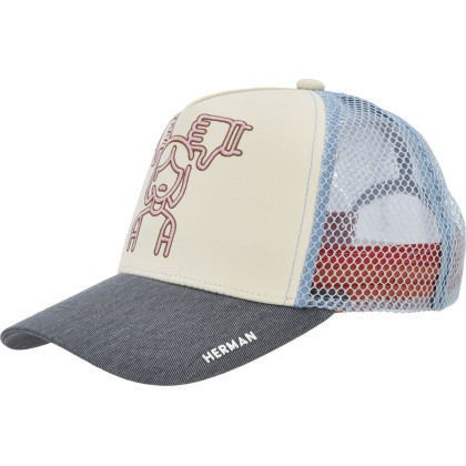 Casquette baseball trucker américaine tricolore avec mesh souple, pann