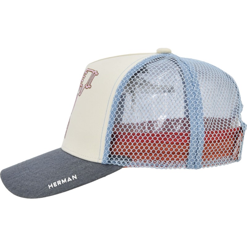 Casquette baseball trucker américaine tricolore avec mesh souple, pann