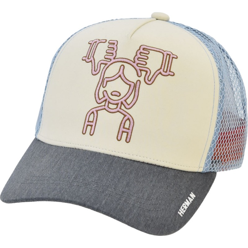 Casquette baseball trucker américaine tricolore avec mesh souple, pann