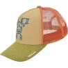 American tricolor trucker baseball cap with soft mesh, front panel wit