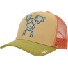 American tricolor trucker baseball cap with soft mesh, front panel wit