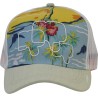 Casquette baseball multicolore avec mesh souple, visiére unie et panne
