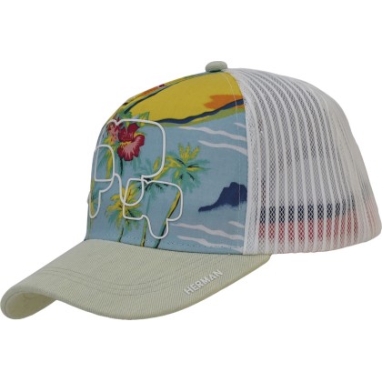 Casquette baseball multicolore avec mesh souple, visiére unie et panne