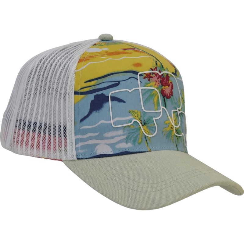 Casquette baseball multicolore avec mesh souple, visiére unie et panne