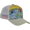 Casquette baseball multicolore avec mesh souple, visiére unie et panne