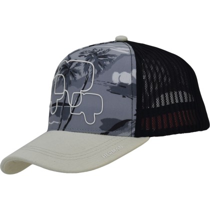 Casquette baseball multicolore avec mesh souple, visiére unie et panne