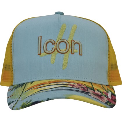 Casquette baseball ICON avec mesh, visière avec un imprimé tropical