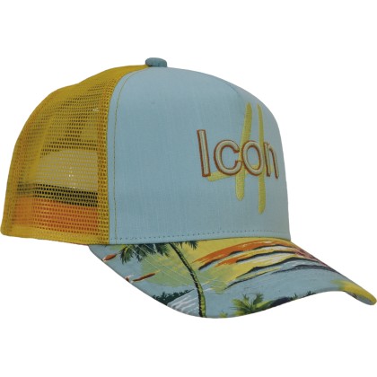 Casquette baseball ICON avec mesh, visière avec un imprimé tropical