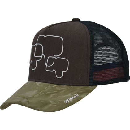 Casquette baseball multicolore avec mesh, visiére marbrée et panneau f