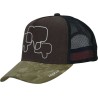 Casquette baseball multicolore avec mesh, visiére marbrée et panneau f