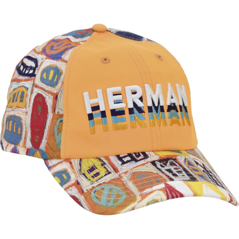 Multicolored baseball cap, solid front panel with rainbow HERMAN embro