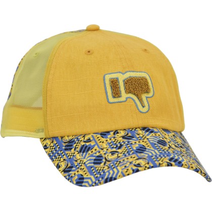 Baseball cap with rigid mesh, visor with art deco print, plain front p