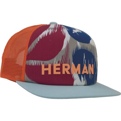 Baseball cap, flat visor with mesh, abstract print front panel
