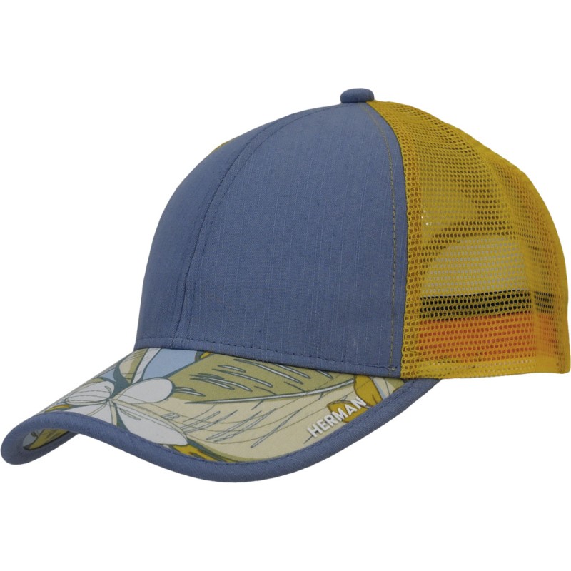 Casquette baseball avec mesh et une visière avec un imprimé floral