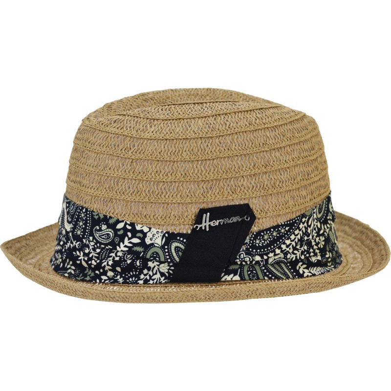Chapeau petit bord "brooklyn" en paille papier unie