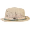 Chapeau petit bord "brooklyn" en paille papier unie et ajourée avec un