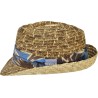 Small-brimmed hat made of natural burnt straw