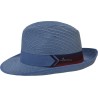 Wide-brimmed hat made of plain paper straw with a large two-tone grain