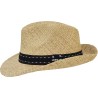 Chapeau grand bord en paille raphia avec un gros grain bicolore