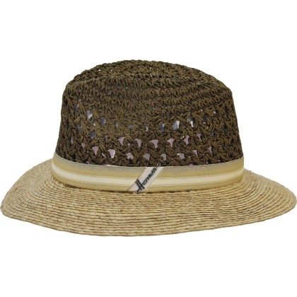 Chapeau grand bord avec la tête en paille papier crochet et son bord e