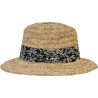 Wide-brimmed hat made of natural raffia straw