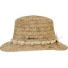 Wide-brimmed hat made of natural raffia straw