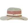 Chapeau grand bord rayé en paille papier avec un lacet
