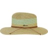 Wide-brimmed striped straw paper hat with a lace