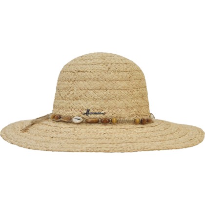 Raffia straw capeline hat