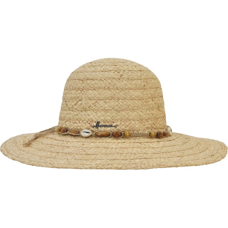 Raffia straw capeline hat