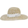Two-tone straw paper capeline hat with lurex