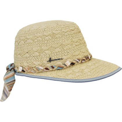 Two-tone cap made of woven paper straw