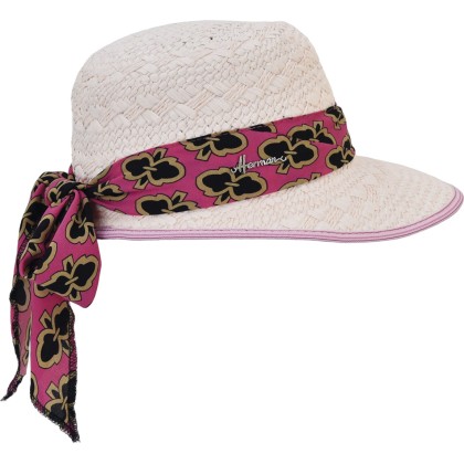 Two-tone cap made of woven paper straw