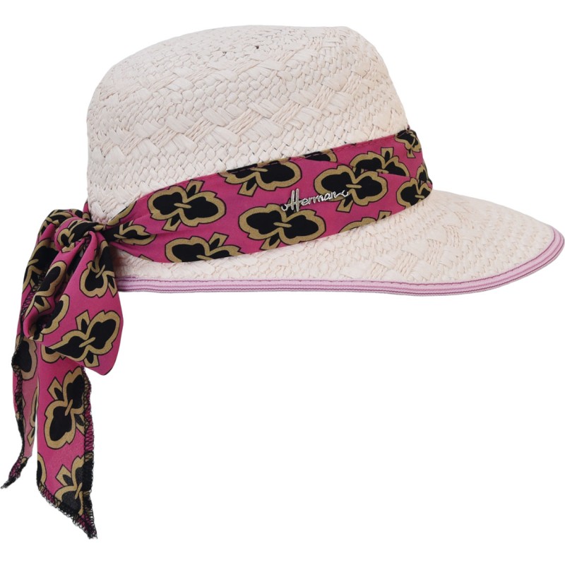Two-tone cap made of woven paper straw