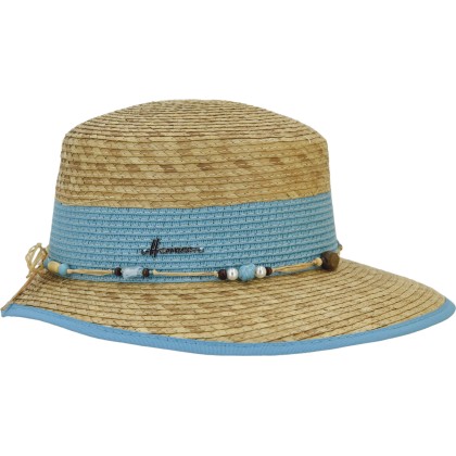 Two-tone cap made of natural straw and paper straw