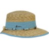 Two-tone cap made of natural straw and paper straw