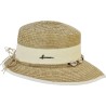 Two-tone cap made of natural straw and paper straw