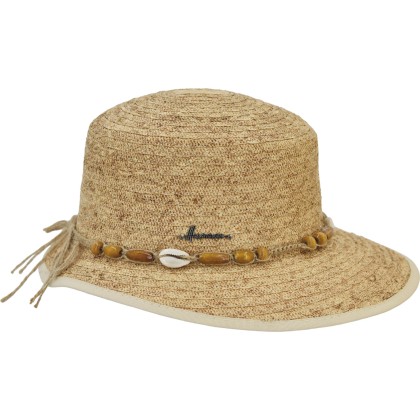 Natural raffia straw cap