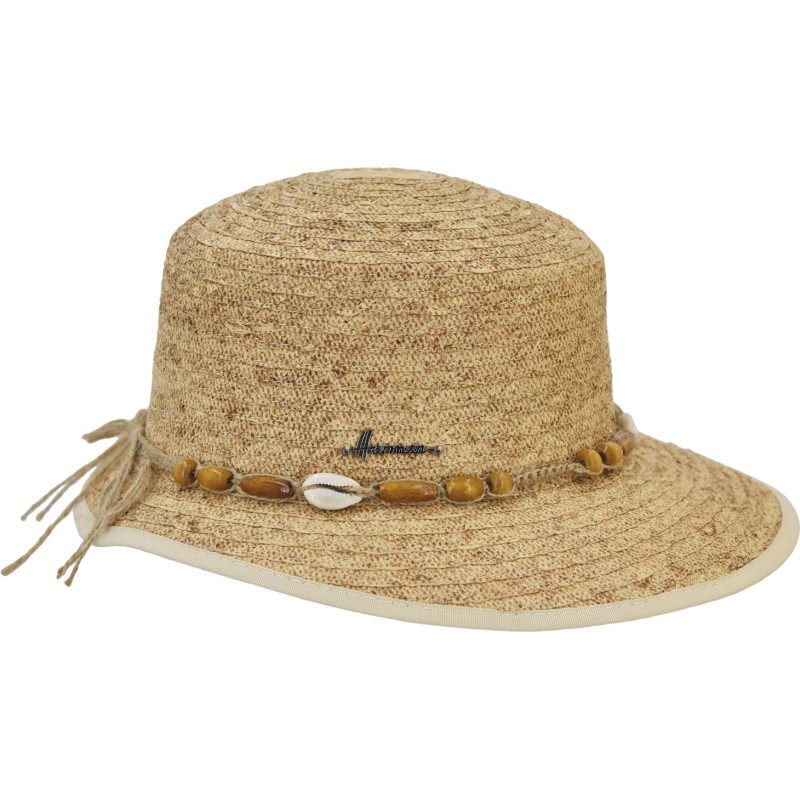 Natural raffia straw cap