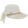 White straw cap with printed brim