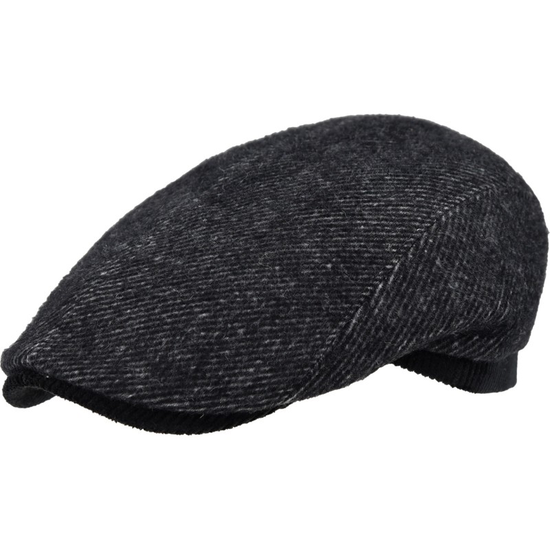 Casquette plate en toile de laine unie.