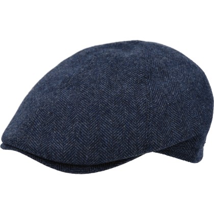 Flat cap in plain wool canvas and cashmere.