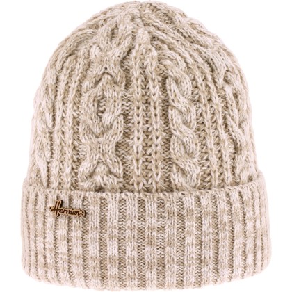 Men's plain twisted beanie with turn-up