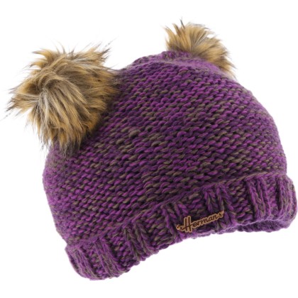 Knitted beanie with 2 pompoms