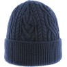 Men's plain twisted beanie with turn-up