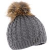 Beanie with fake fur pompom