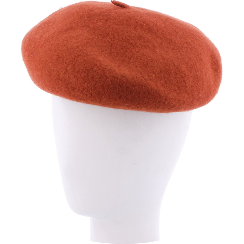 Wool felt beret, with drawstring