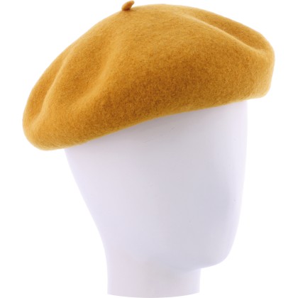 Wool felt beret, with drawstring