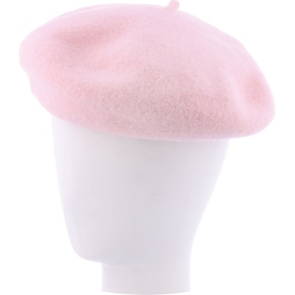 Wool felt beret, with drawstring